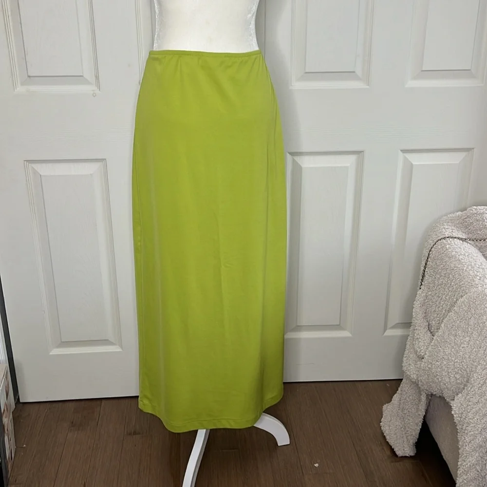 Express Tricot Vintage 90s Moss Green Midi Skirt XS